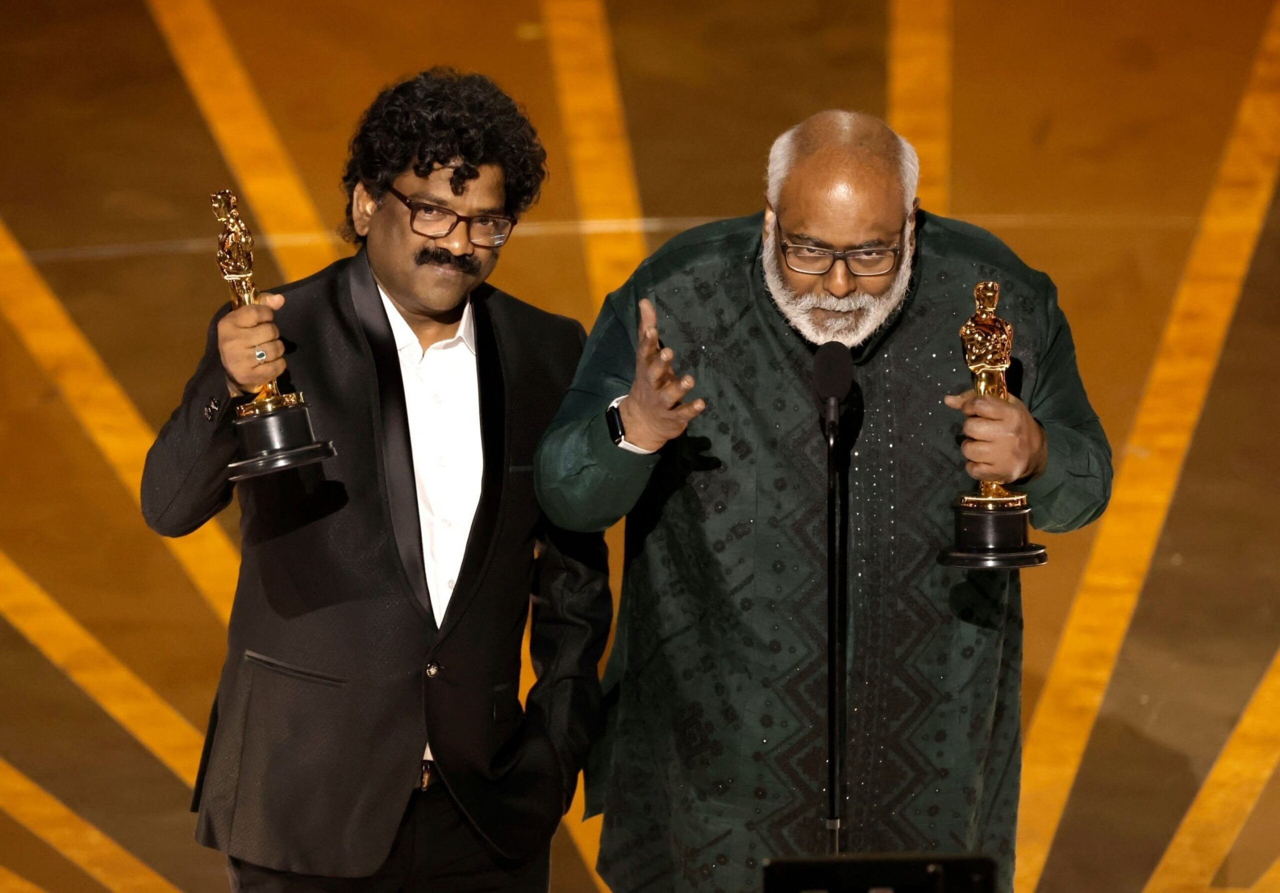 music director keeravani and chandrabose reciveing oscar award