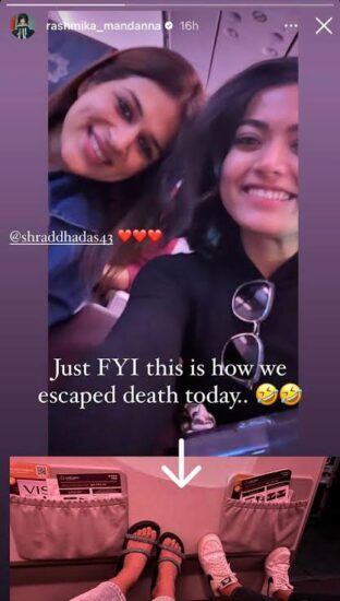 Rashmika mandhanna and sradhhadas said they are luckily escaped from death